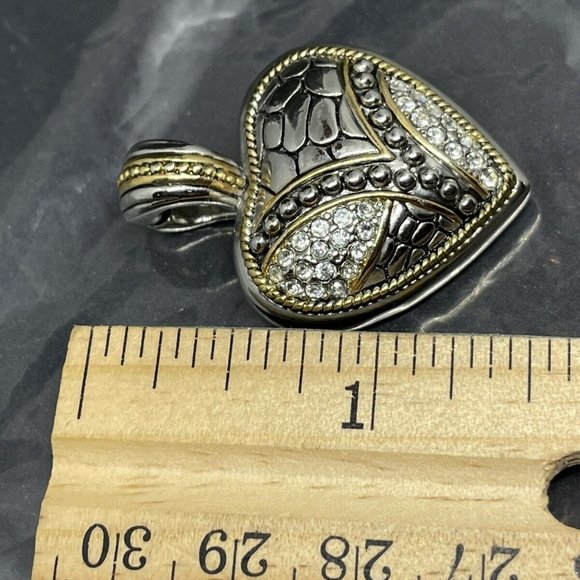 Vintage Adjustable Two-Tone Silver/Gold Heart Necklace - Picture 2 of 8